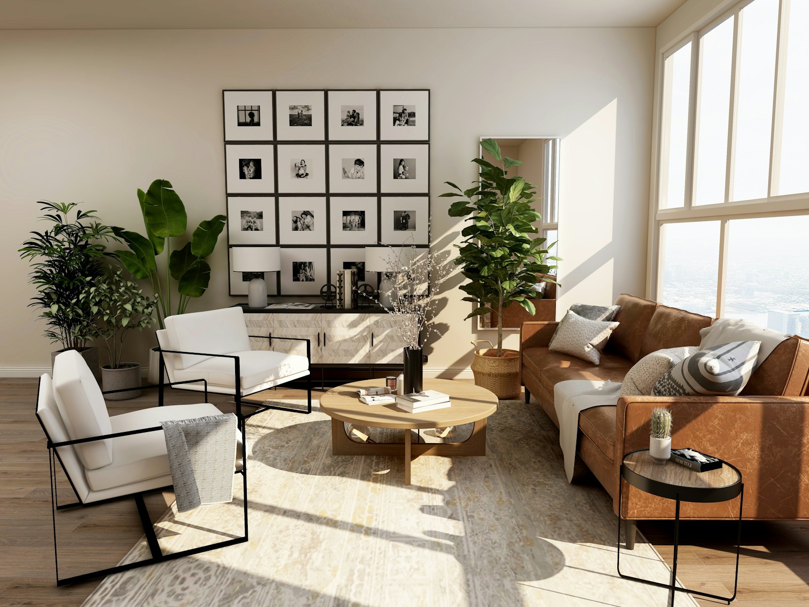 Bright and comfortable modern living room
